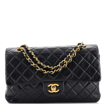 Chanel Vintage Classic Double Flap Bag Quilted Lambskin Medium