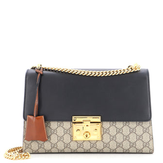 Gucci Padlock Shoulder Bag GG Coated Canvas and Leather Medium