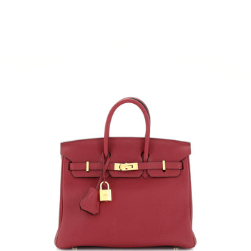 Hermes Birkin Handbag Red Togo with Gold Hardware 25