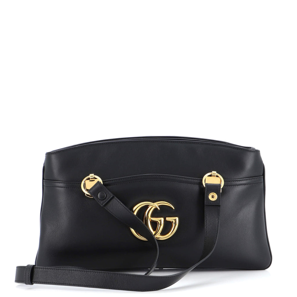 Gucci Arli Top Handle Bag Leather Large Black 229114207