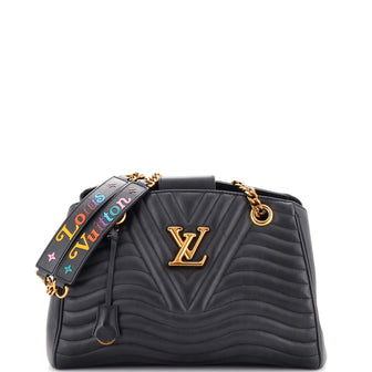 Louis Vuitton New Wave Chain Tote Quilted Leather Black 229114221
