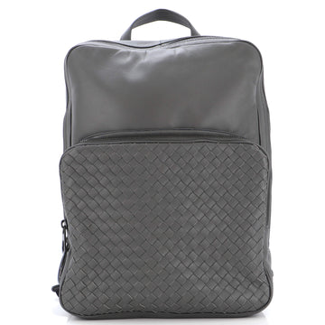 Bottega Veneta Front Pocket Backpack Leather with Intrecciato Detail Medium