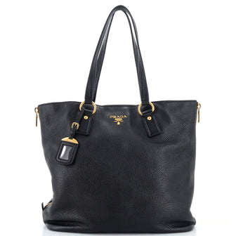 Prada Side Zip Shopper Tote Vitello Daino Large