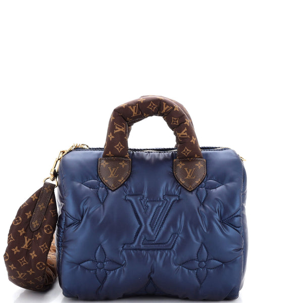 Louis Vuitton Speedy Bandouliere Bag Monogram Quilted ECONYL Nylon 25 Blue
