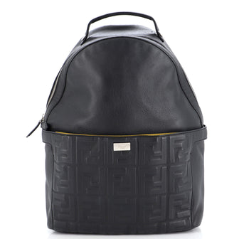 Fendi Peekaboo Backpack Leather and Zucca Embossed Leather Medium