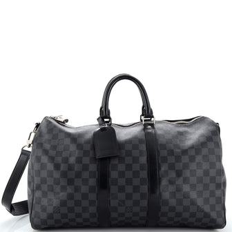 Louis Vuitton Keepall Bandouliere Bag Damier Graphite 45 Black