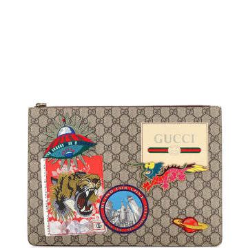 Gucci Courrier Messenger Bag GG Coated Canvas with Applique