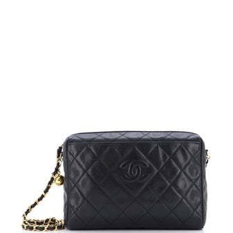 Chanel Vintage Quilted 1996 Black Caviar Leather Tote GST