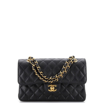 Chanel Classic Double Flap Bag Quilted Caviar Small