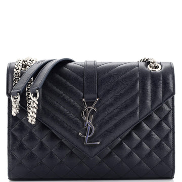 Saint Laurent Classic Monogram Envelope Satchel Mixed Matelasse Leather Medium
