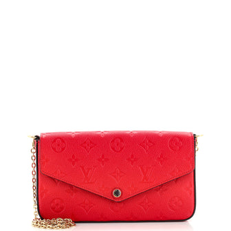 Louis Vuitton Felicie Pochette Monogram Empreinte Leather Red 2291604
