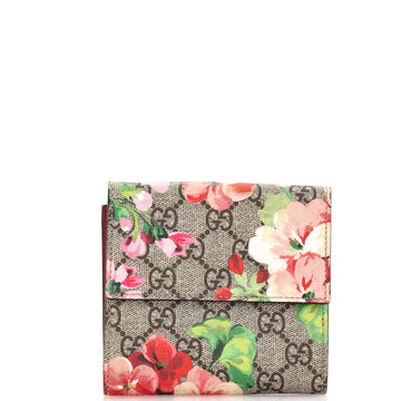 Gucci French Flap Wallet Blooms Print GG Coated Canvas