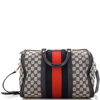 Gucci Vintage Web Boston Bag GG Canvas Medium