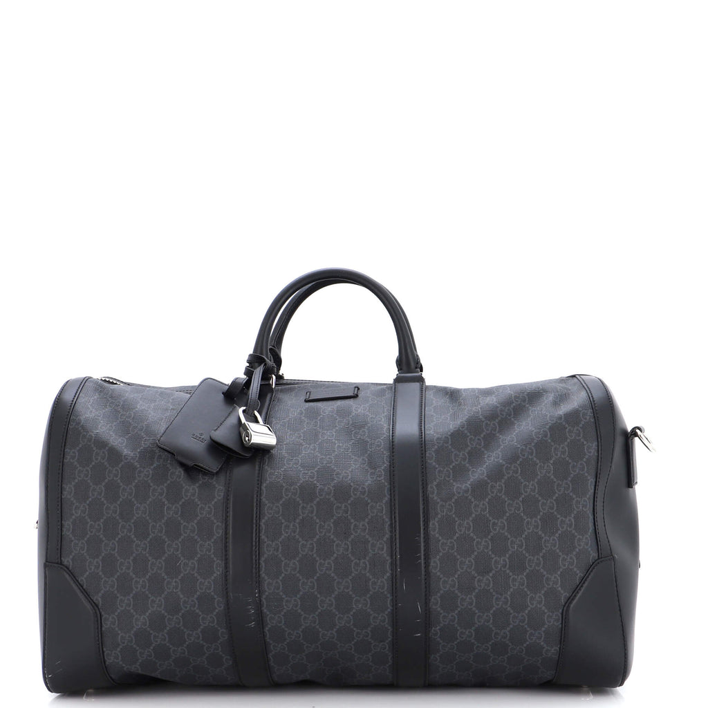 Black GG-logo coated-canvas duffel bag, Gucci