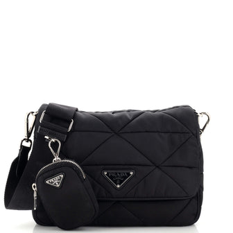Prada Padded Flap Shoulder Bag Quilted Tessuto