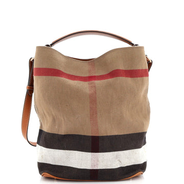 Burberry Ashby Bag House Check Canvas Medium