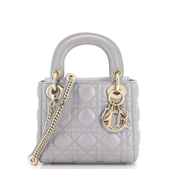 Christian Dior Lady Dior Chain Bag Cannage Quilt Lambskin Mini