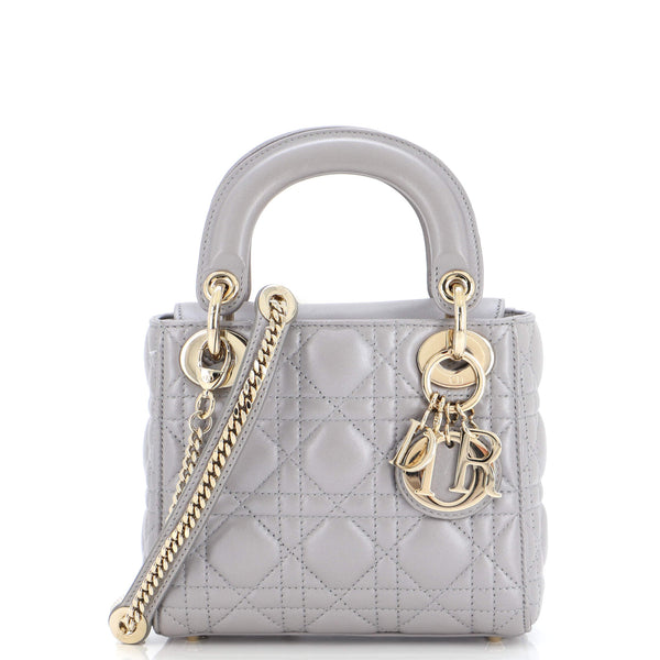 Lady Dior Chain Pouch in Gray