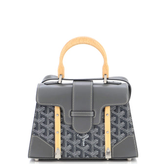 Goyard Structured Saigon Top Handle Bag Coated Canvas with Leather Mini