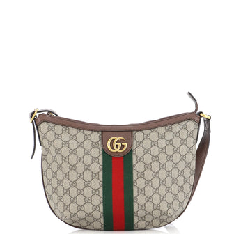 Gucci Ophidia Half Moon Hobo GG Coated Canvas Small