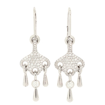 Hermes Filet d'Or Drop Earrings 18K White Gold and Diamonds