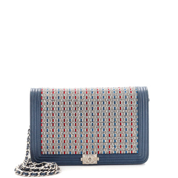 Chanel Boy Wallet on Chain Crystal Embellished Leather
