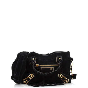 Balenciaga City Classic Metallic Edge Bag Suede Mini