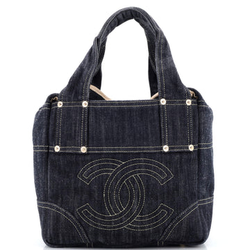 Chanel Vintage CC Stitch Tote Denim Small