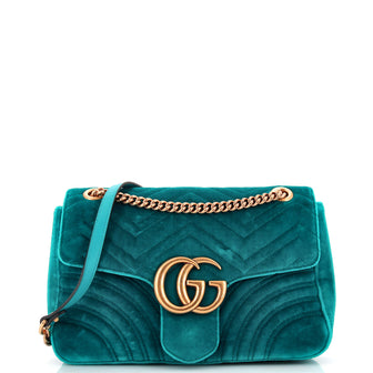 Gucci GG Marmont Flap Bag Matelasse Velvet Medium