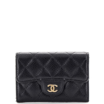 Chanel Classic Flap Card Case Quilted Caviar