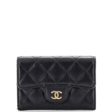 Chanel Classic Flap Card Case Quilted Caviar