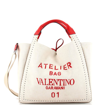 Valentino Garavani Atelier 01 Tote Pleated Canvas Large