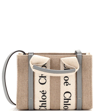 Chloe Woody Convertible Tote Canvas with Leather Mini