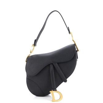 Christian Dior Saddle Handbag Leather Medium