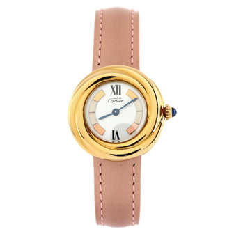 Cartier Must de Cartier Trinity Quartz Watch Vermeil Plated Sterling Silver and Leather 26