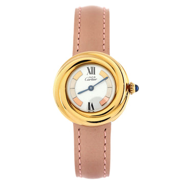 Cartier Must de Cartier Trinity Quartz Watch Vermeil Plated Sterling Silver and Leather 26