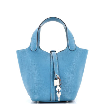 Hermes Picotin Lock Bag Clemence PM Blue 2294051