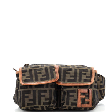 Fendi Vintage Double Pocket Waist Bag Zucca Canvas Small