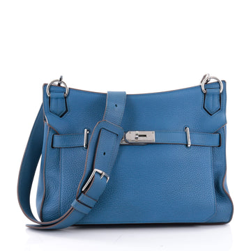 Hermes Jypsiere Handbag Clemence 34 Blue 2294301
