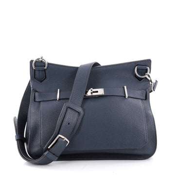 Hermes Jypsiere Handbag Clemence 34 Blue 2294302