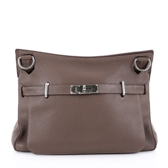 Hermes Jypsiere Handbag Clemence 34 Brown 2294306