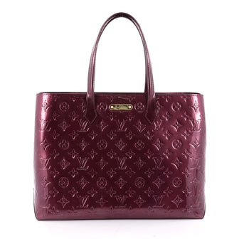 Louis Vuitton Wilshire Handbag Monogram Vernis MM Red 2294401