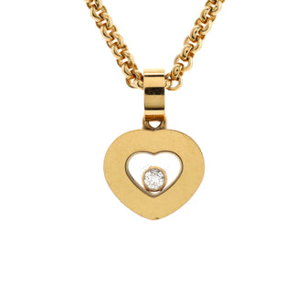 Chopard Happy Diamonds Heart Pendant Necklace 18K Yellow Gold with 1 Floating Diamond