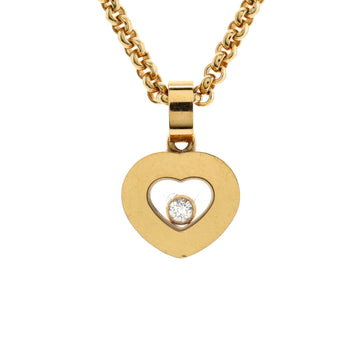 Chopard Happy Diamonds Heart Pendant Necklace 18K Yellow Gold with 1 Floating Diamond