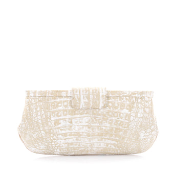 Nancy Gonzalez Frame Clutch Crocodile Long Neutral 2294607