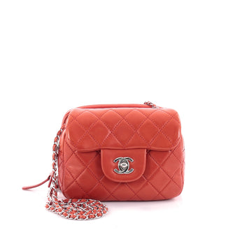 Chanel Wallet on Chain Flap Quilted Calfskin Mini Red