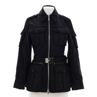 Prada Women's Military Belted Jacket Nylon