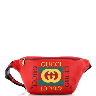 Gucci Logo Belt Bag Printed Leather Medium