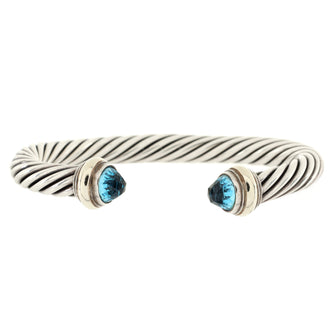 David Yurman Cable Classic Bracelet Sterling Silver with 14K Yellow Gold and Topaz 7mm