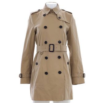 Burberry Women's Kensington Mid-Length Trench Coat Cotton